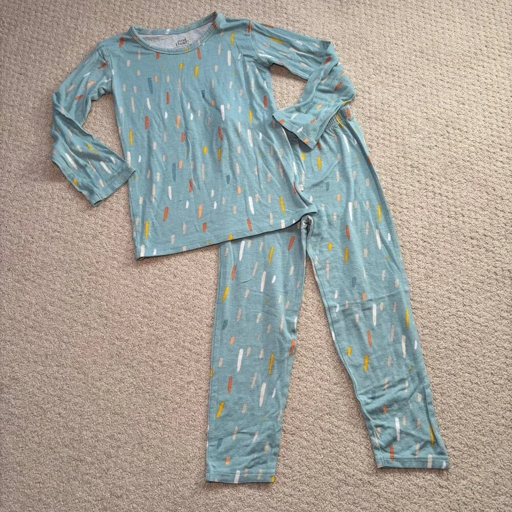 Posh peanut blue confetti bamboo pajama set